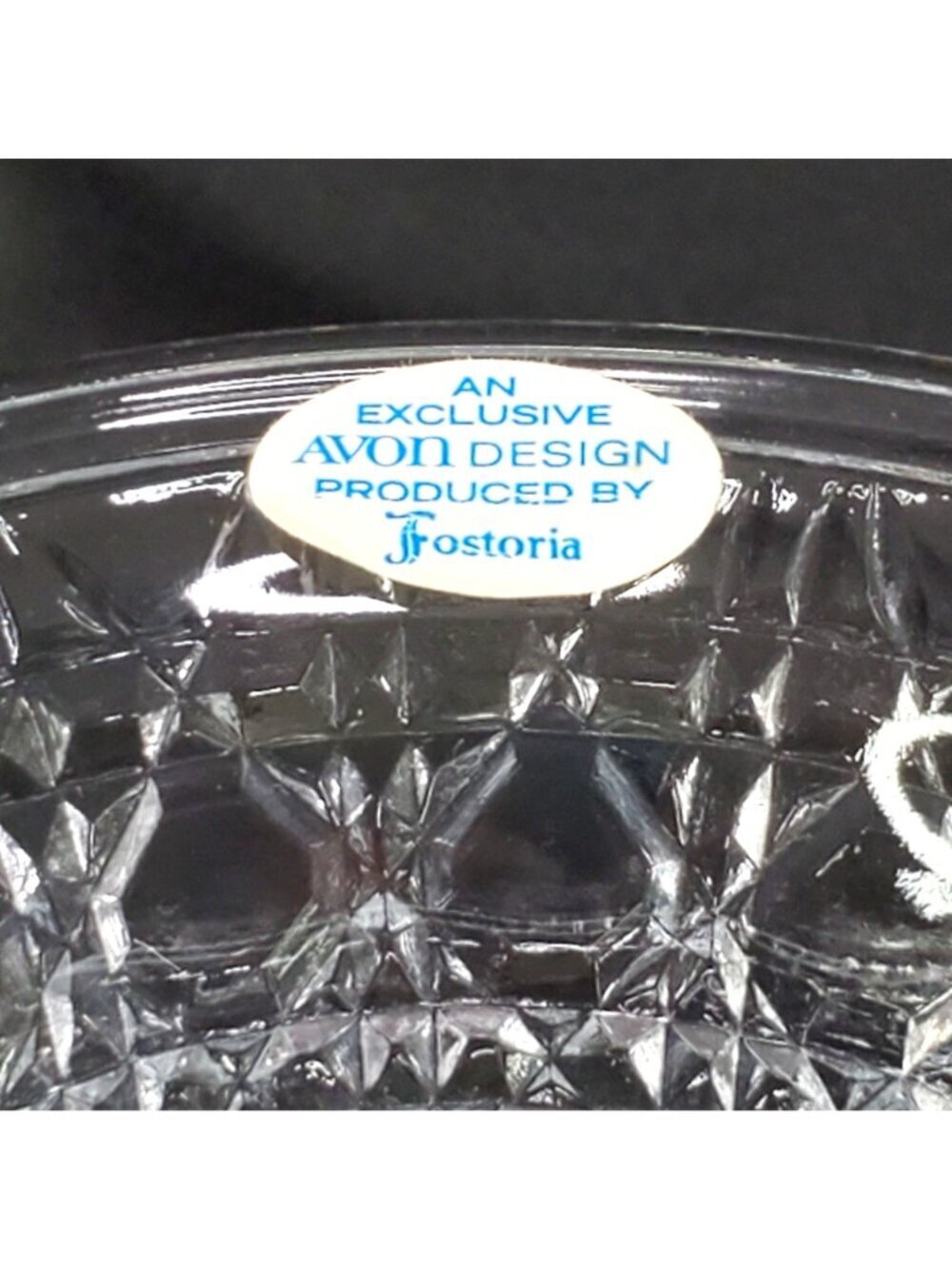 VTG GLOWS Avon Fostoria Exclusive Glass Basket 1970s GLOWS Missing handle - Picture 3 of 13